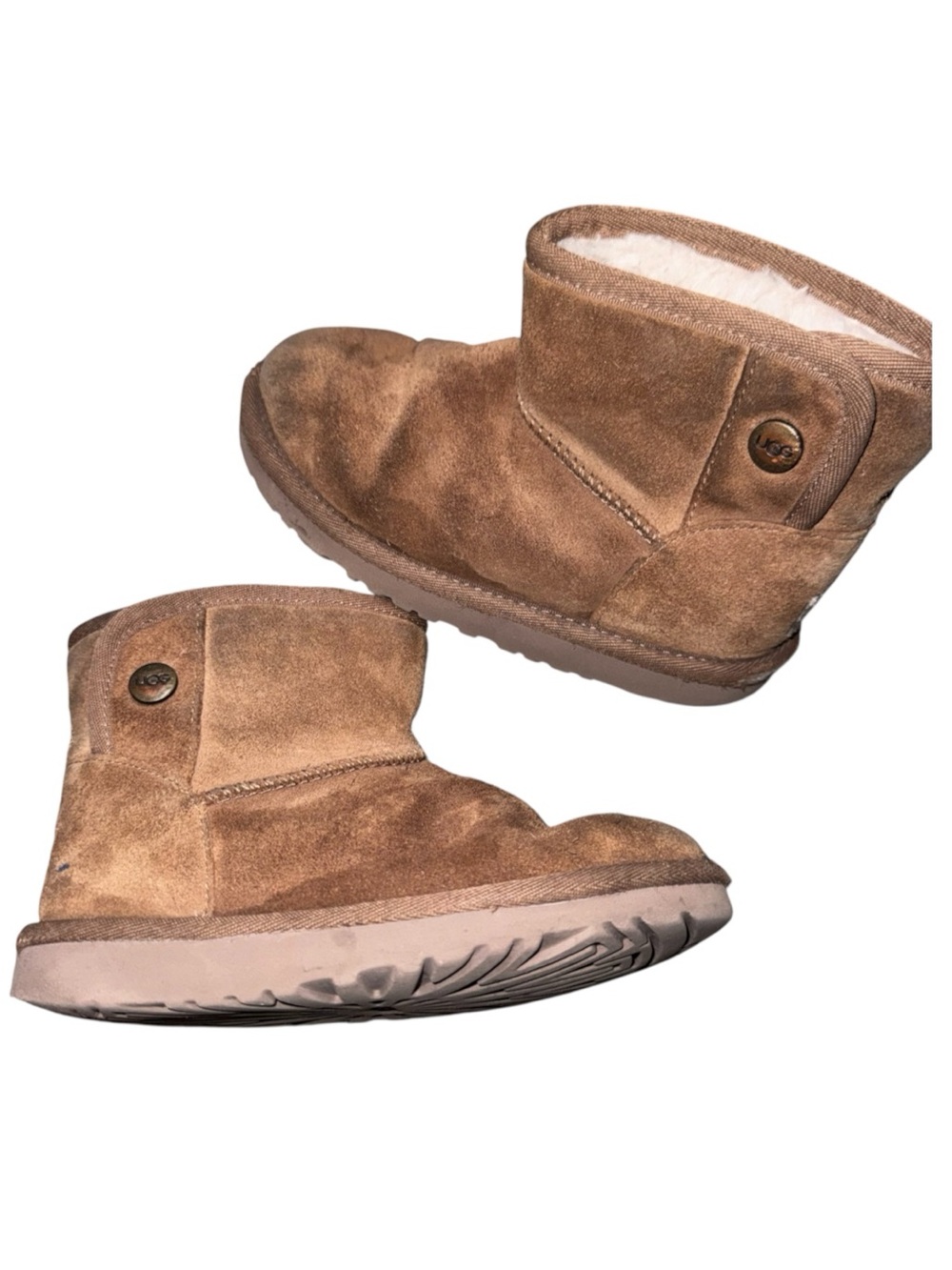 UGG Chestnut Suede Kids Button Boot
